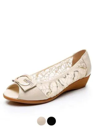 Victoria Women's Leather Sandal With Lace
