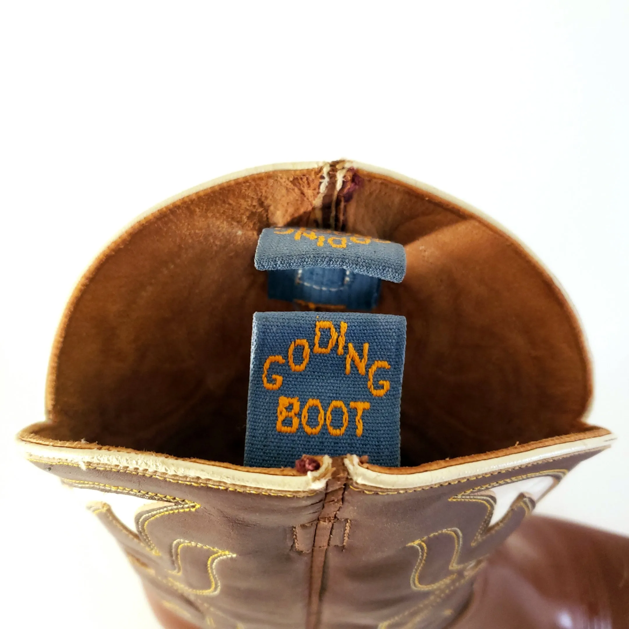 Vintage Goding Two-Tone Brown Men's Cowboy Boots