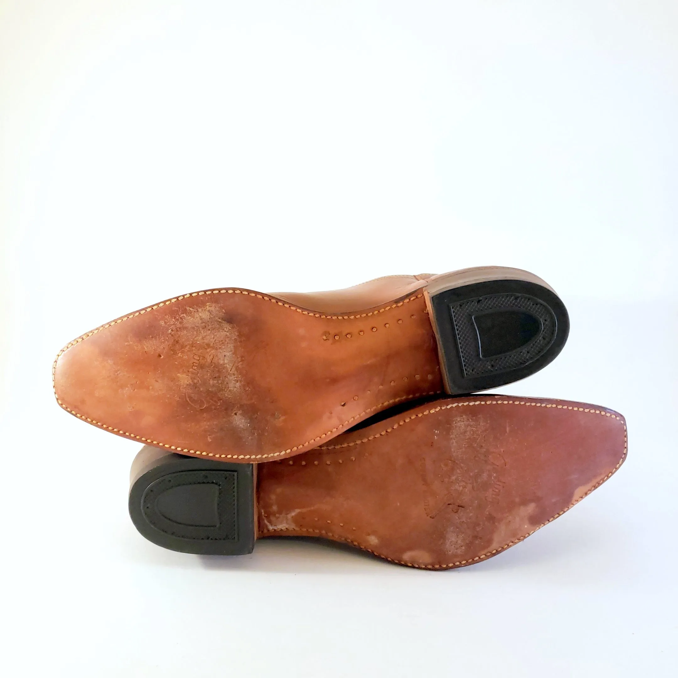 Vintage Goding Two-Tone Brown Men's Cowboy Boots