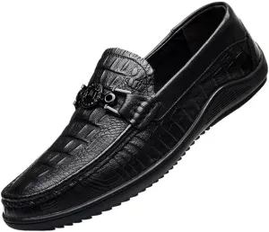 Vintage Loafers for Men's Faux Leather Working Solid Color Round Toe Classic Party Wedding Non Slip Anti-Slip Casual Slip On