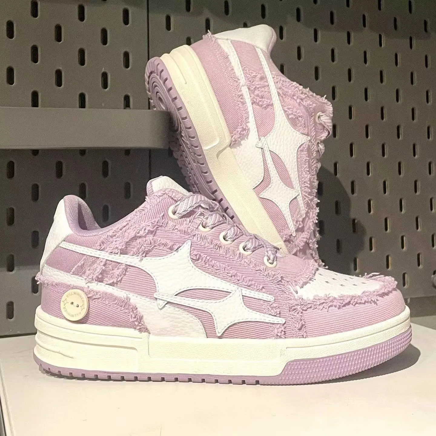 Walking Sneakers for Women Platform Canvas Sneaker Y2K Aesthetic Cute Star Comfortable Fashion Lace Up