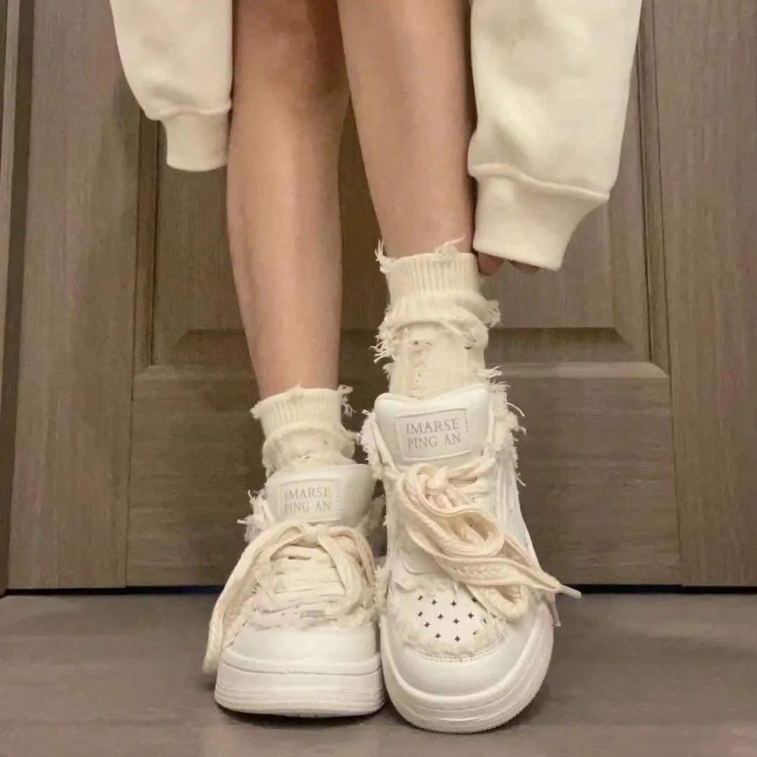 Walking Sneakers for Women Platform Canvas Sneaker Y2K Aesthetic Cute Star Comfortable Fashion Lace Up