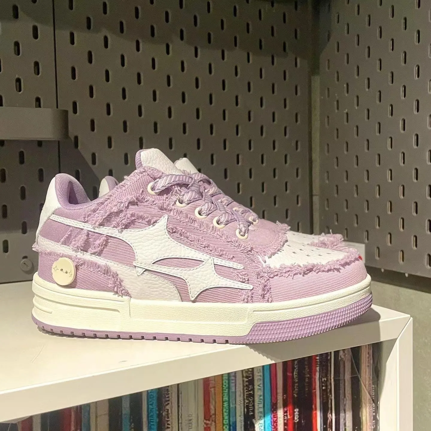 Walking Sneakers for Women Platform Canvas Sneaker Y2K Aesthetic Cute Star Comfortable Fashion Lace Up