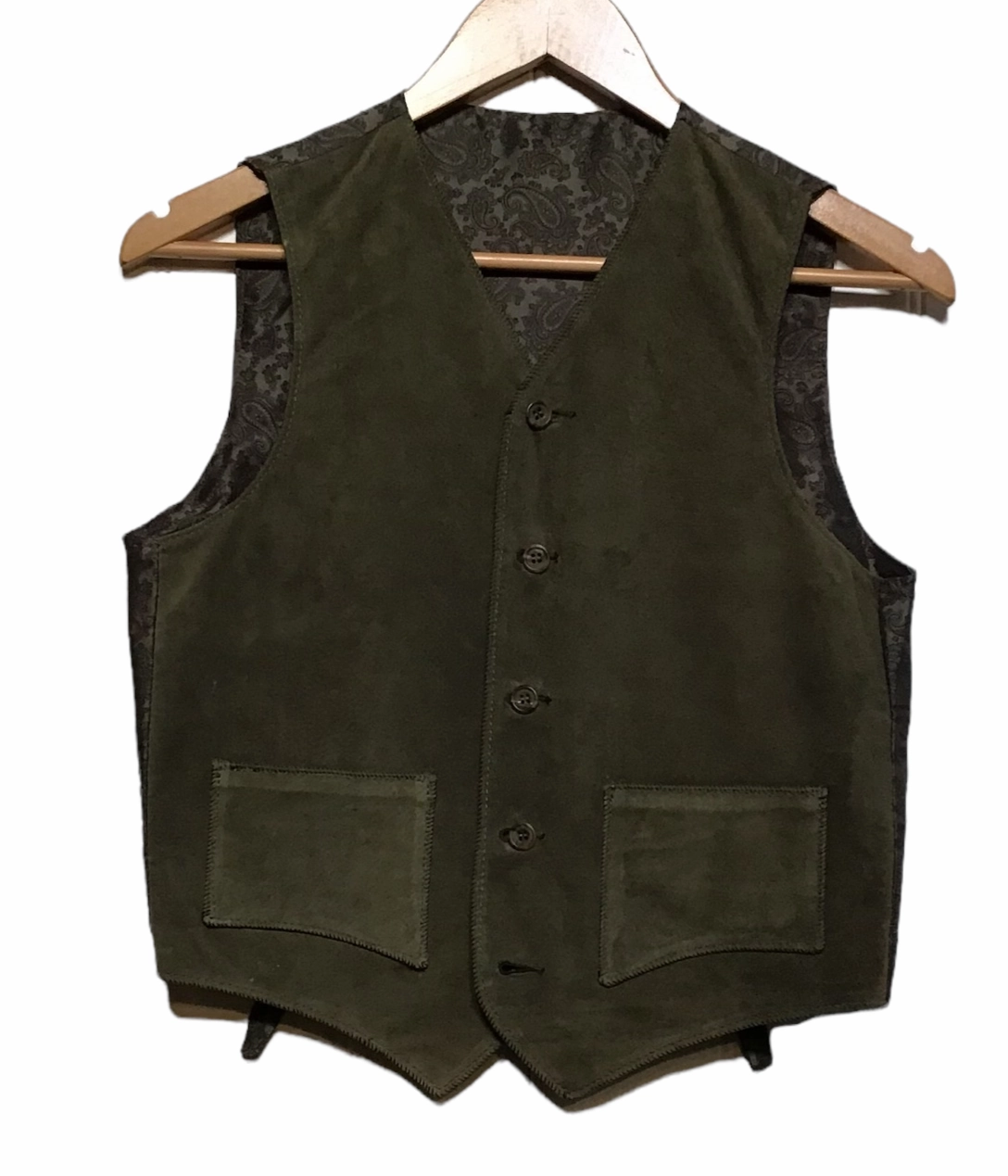 Green Buttoned Waistcoat (Size S) Sleek Layer