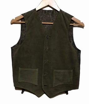 Green Buttoned Waistcoat (Size S) Sleek Layer
