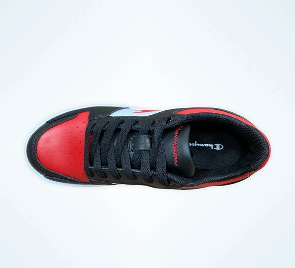 Champion scarpa sneakers da ragazzo Rebound 2.0 Low S32260-CHA-RED nero bianco rosso Textured