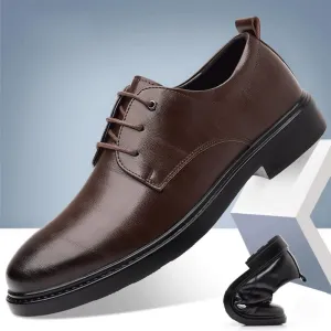 Wedding Men's Formal Shoes Spanish Leather Lace-up Cap Toe Design Business Block Heel Shoe