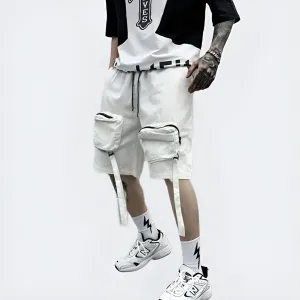 White Shorts With Zip Pockets