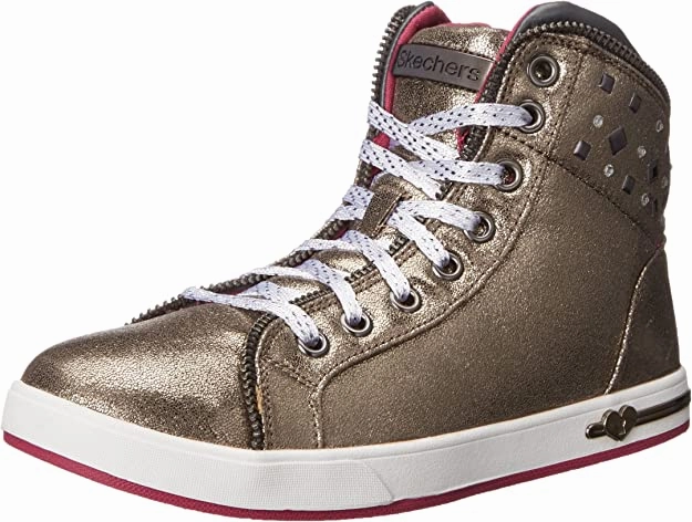 Pronation Control System Heel Skechers scarpa da ginnastica da ragazza Shoutouts Zipsters 84301L gun metal