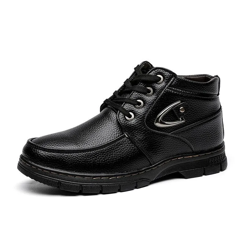 Winter Men Boots Waterproof Snow Boots Comfortable Sneakers Men Work Casual Shoes Non-slip Light Rubber Sole Walk Shoes Men