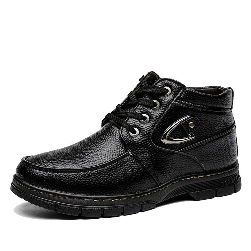 Winter Men Boots Waterproof Snow Boots Comfortable Sneakers Men Work Casual Shoes Non-slip Light Rubber Sole Walk Shoes Men