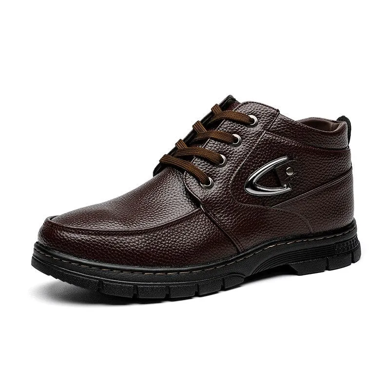 Winter Men Boots Waterproof Snow Boots Comfortable Sneakers Men Work Casual Shoes Non-slip Light Rubber Sole Walk Shoes Men