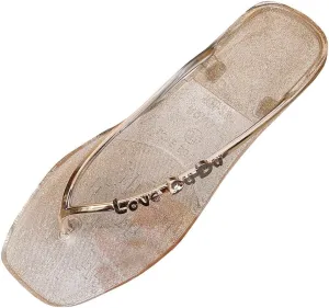 Women Beach Flip Flops Summer Flat Clip Toe Slippers Rhinestone Decor Thong Slides Sandals Fashion Walking Flip-Flops