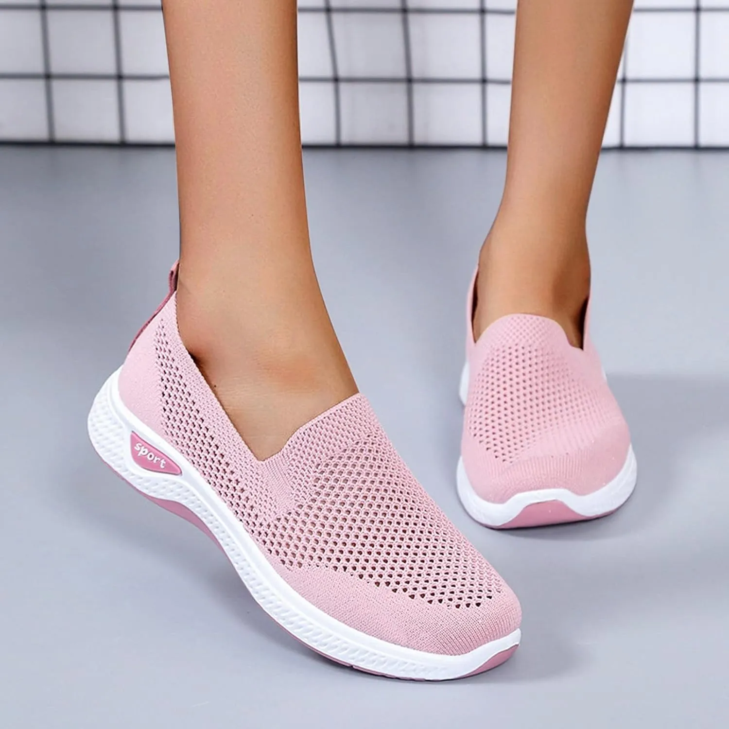 Women Comfortable Slip On Loafers Casual Walking Shoes Lightweight Canvas Sneakers Non Slip Flat Flats