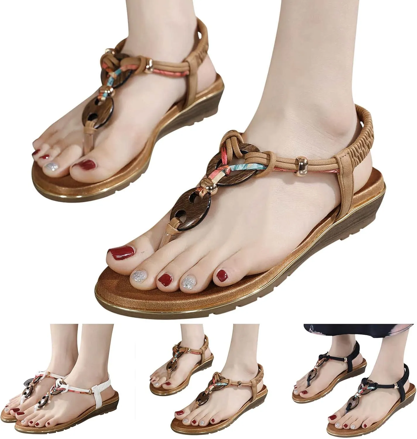 Women Sandals Fashion Flip Flop Beach Sandals Comfortable Non Slip Shoes High Arch Sandals Women's