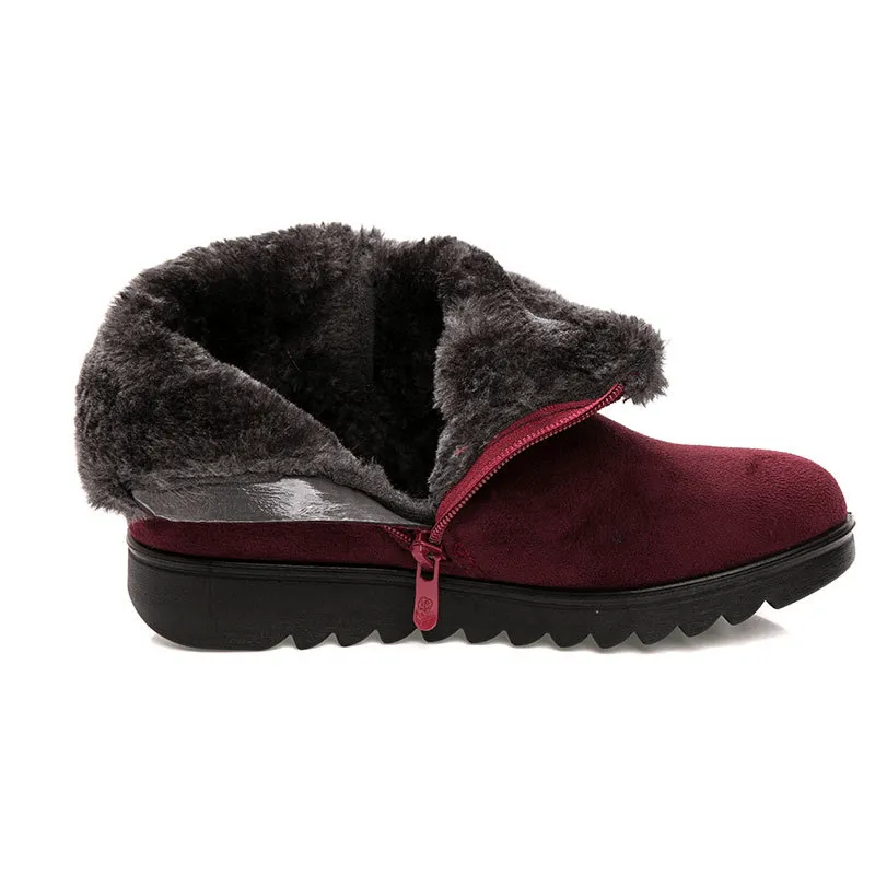 Women Winter Zipper Snow Boots Warm Ankle Boot