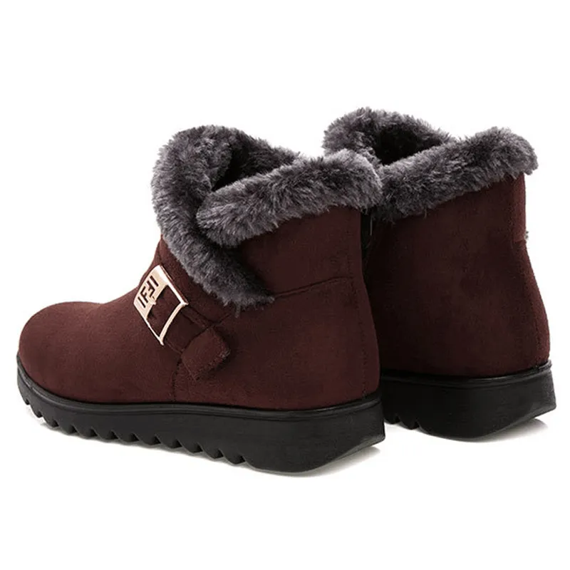 Women Winter Zipper Snow Boots Warm Ankle Boot