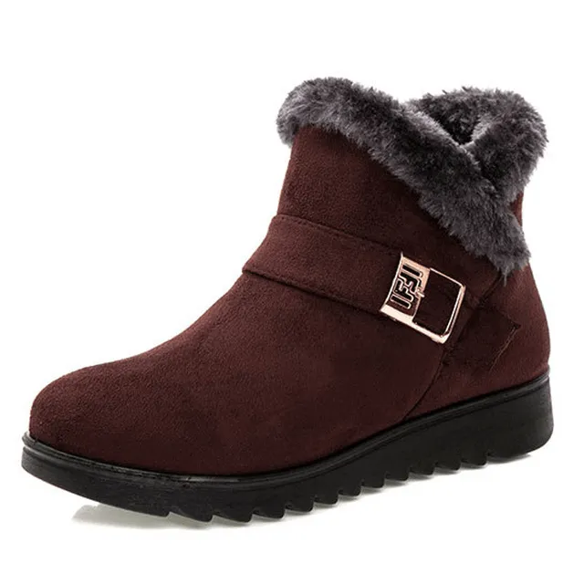 Women Winter Zipper Snow Boots Warm Ankle Boot