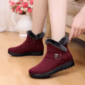 Women Winter Zipper Snow Boots Warm Ankle Boot