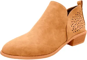 Women's Ankle Boots Leather Lady Casual Ankle Boots Pointed Toe Low Heel Leather Durability Casual Boots Stitching
