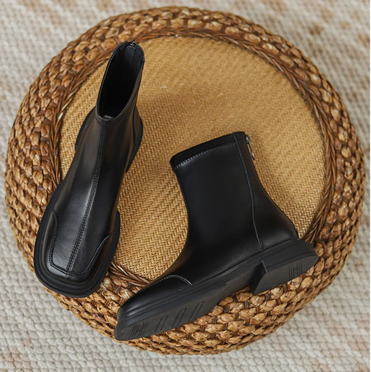 Women's Ankle Rain Boots Chelsea Short Boots Waterproof Slip On Lightweight Comfortable Garden Outdoor Shoes