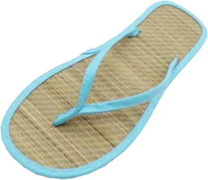 Women's Bamboo-Flip-Flop Summer Beach Sandals Straw Open-Toe Casual Slip on House Slippers