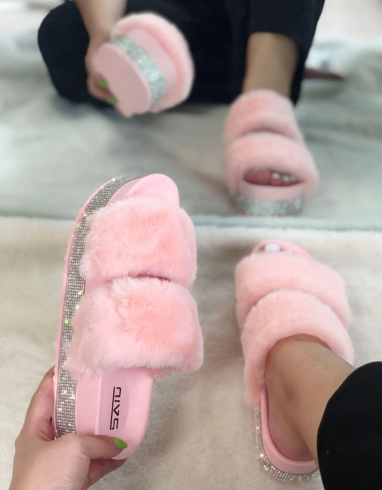 Women's Casual Flat Furry Slippers