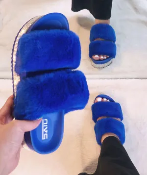 Women's Casual Flat Furry Slippers