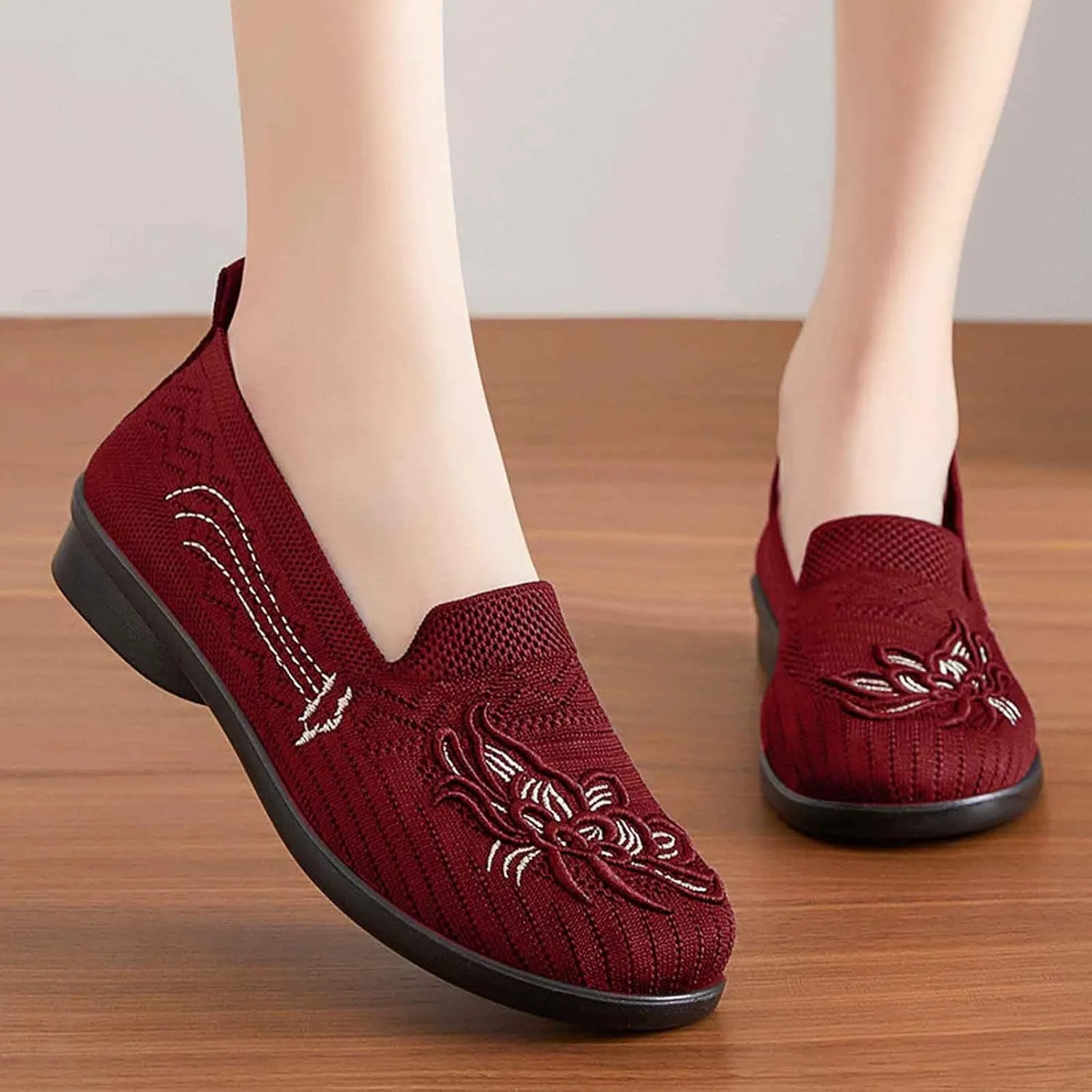 Women's Casual Slip On Shoes Breathable Low Heel Comfortable Walking Daily Spring Summer Fall Wedges Low Heel
