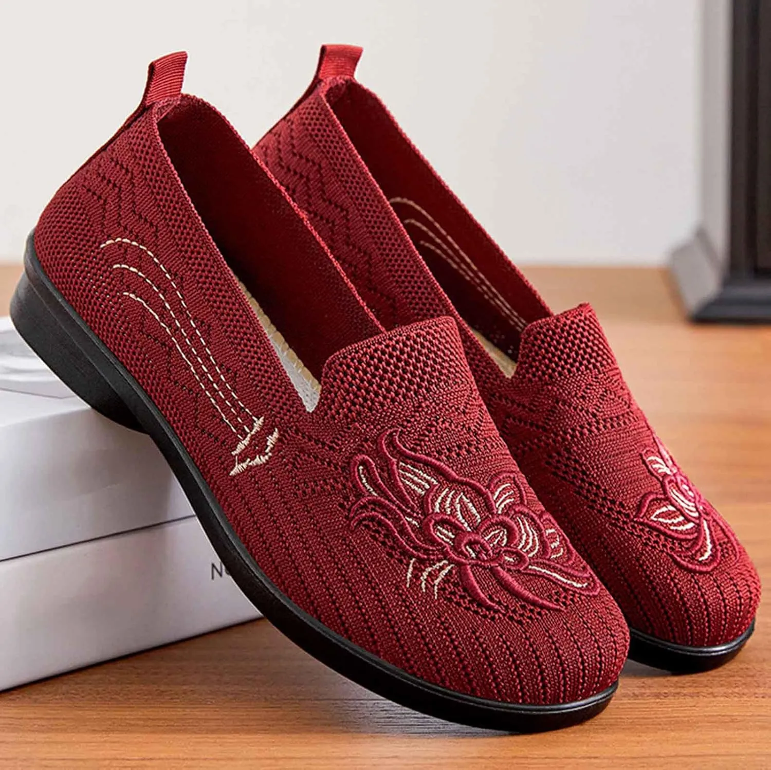 Women's Casual Slip On Shoes Breathable Low Heel Comfortable Walking Daily Spring Summer Fall Wedges Low Heel