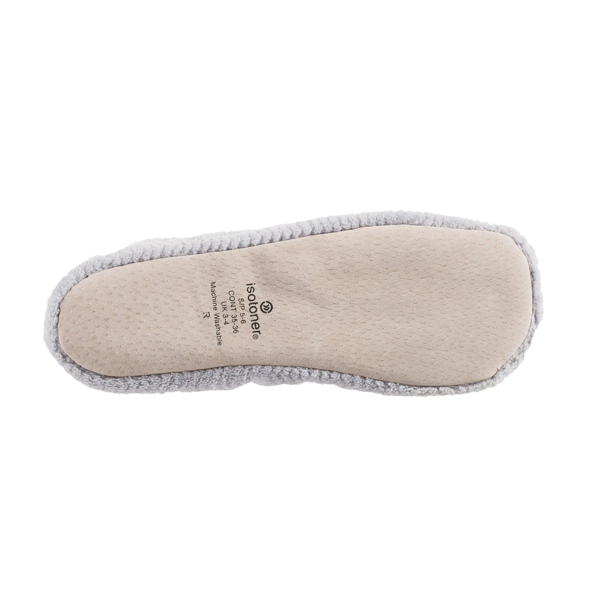 Womens Chevron Microterry Ballerina With Suede Sole