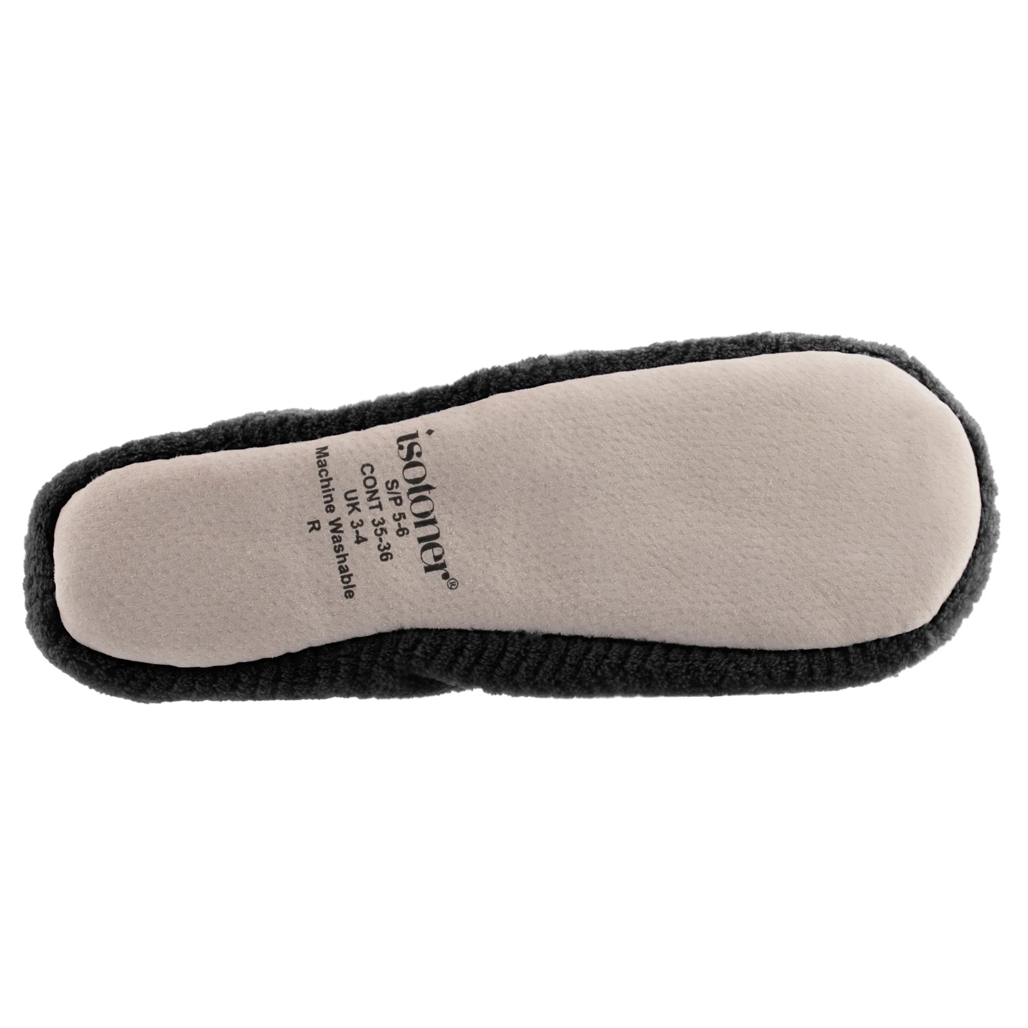 Womens Chevron Microterry Ballerina With Suede Sole