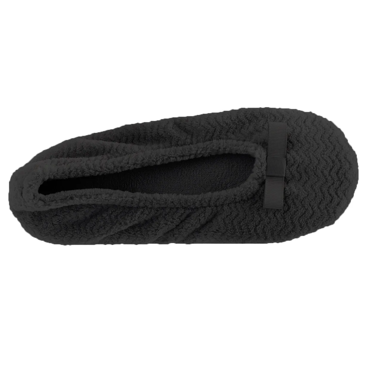 Womens Chevron Microterry Ballerina With Suede Sole