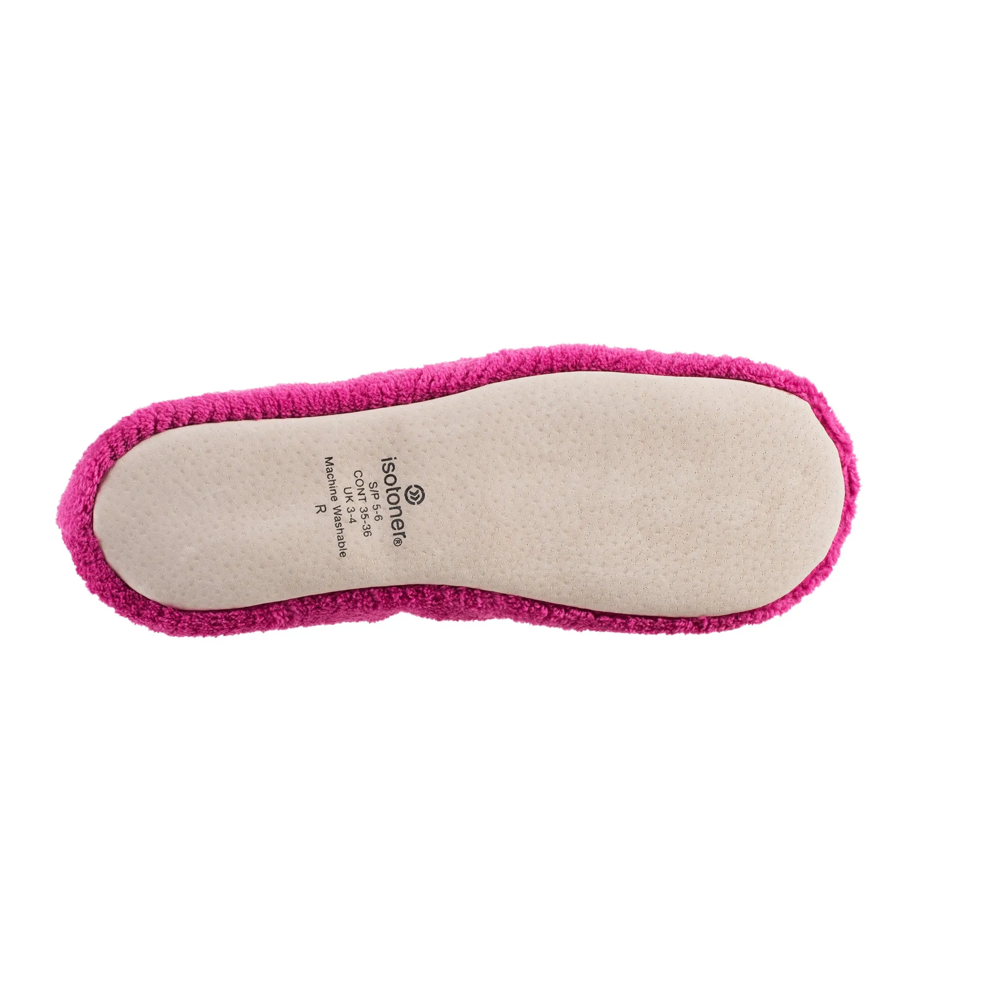 Womens Chevron Microterry Ballerina With Suede Sole