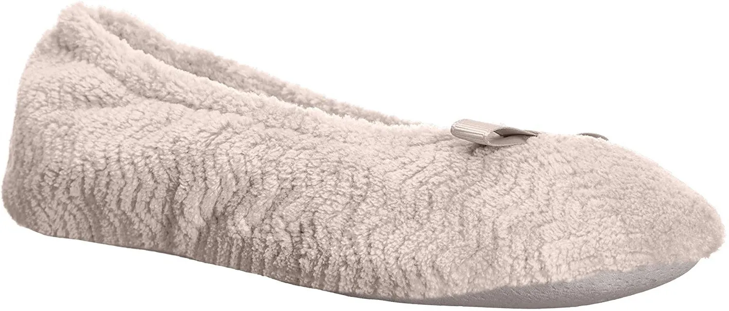 Womens Chevron Microterry Ballerina With Suede Sole