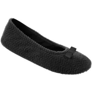 Womens Chevron Microterry Ballerina With Suede Sole