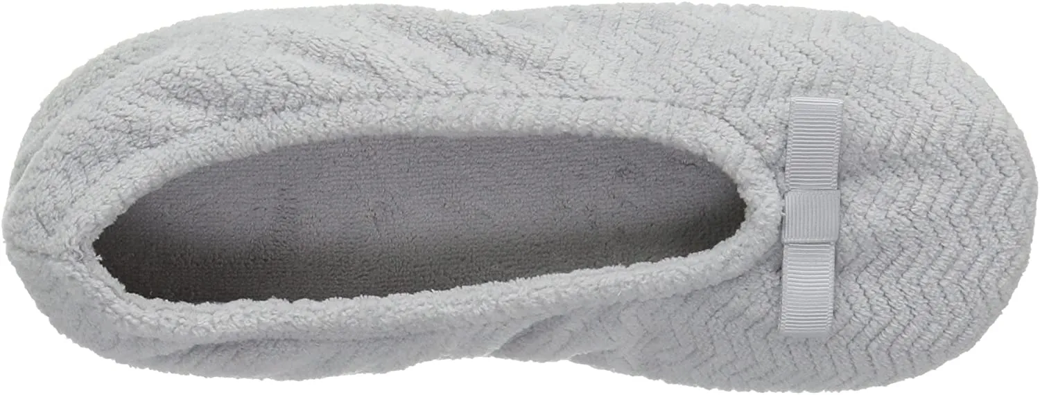 Womens Chevron Microterry Ballerina With Suede Sole