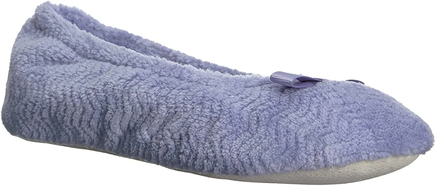 Womens Chevron Microterry Ballerina With Suede Sole