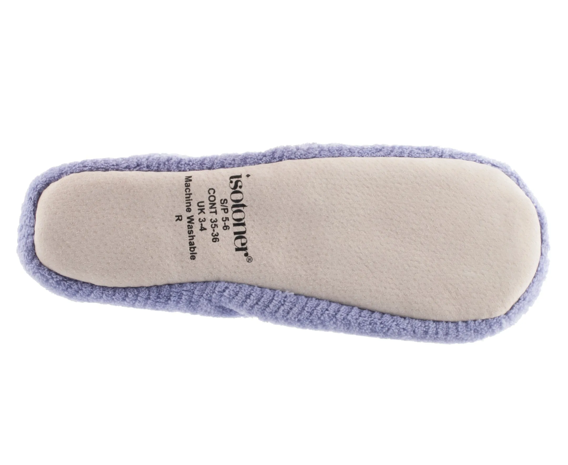 Womens Chevron Microterry Ballerina With Suede Sole