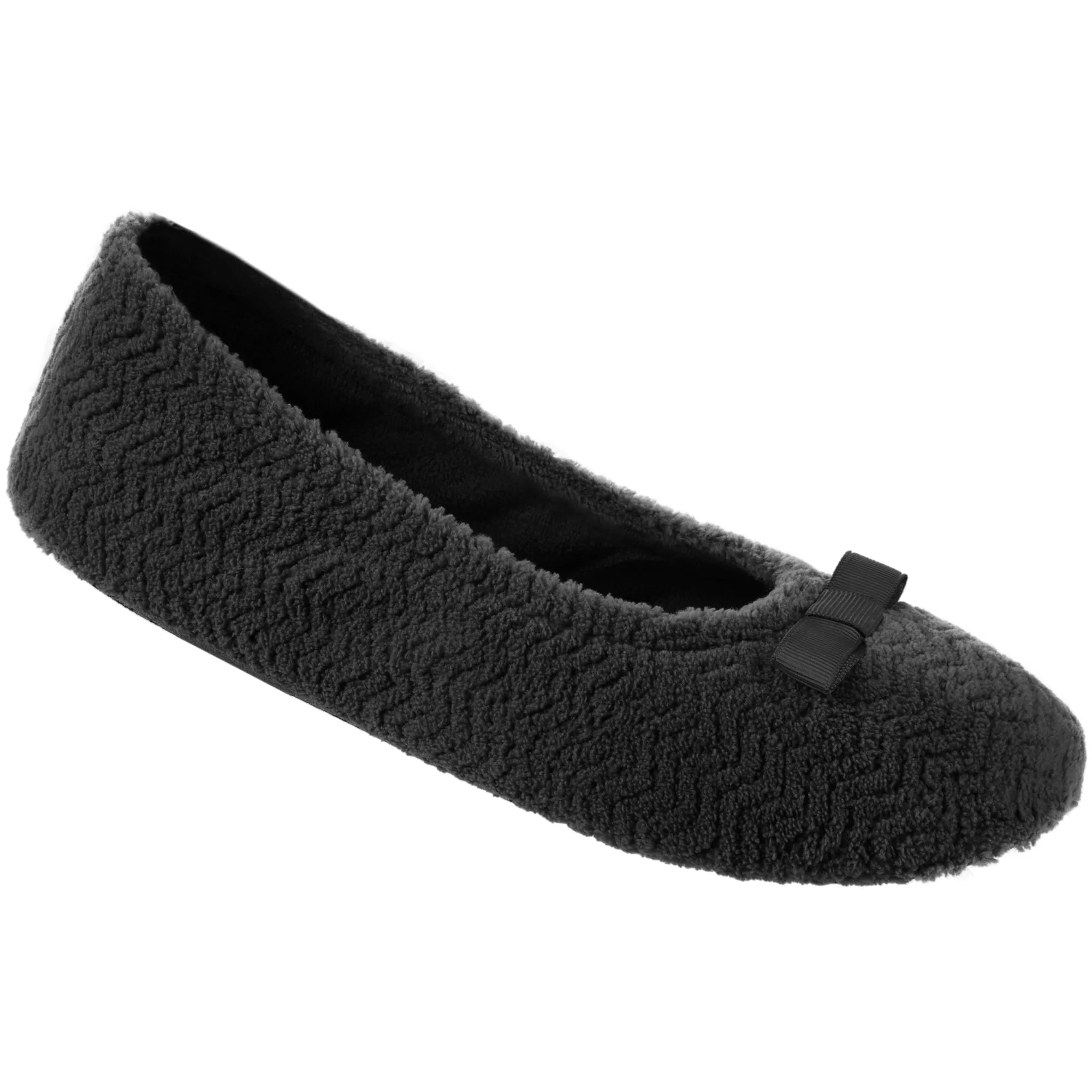 Womens Chevron Microterry Ballerina With Suede Sole