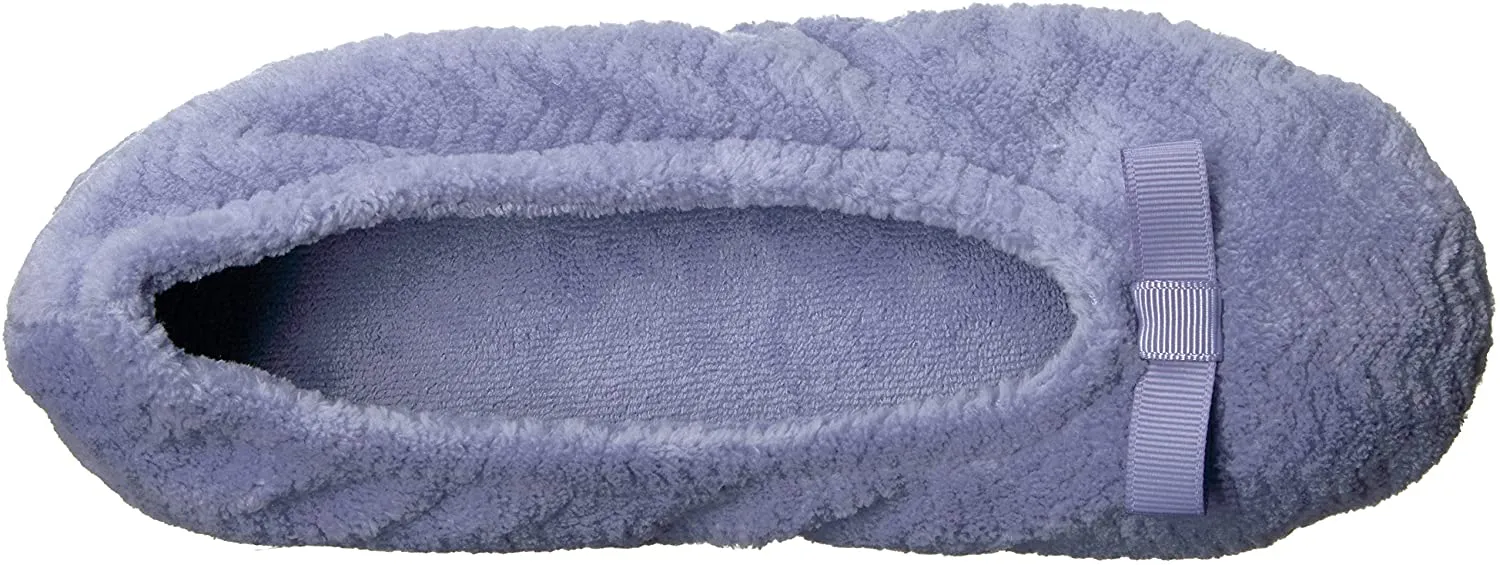 Womens Chevron Microterry Ballerina With Suede Sole