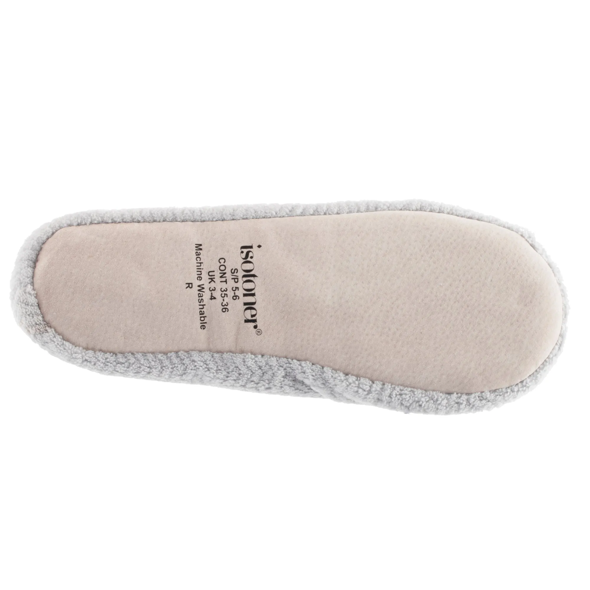 Womens Chevron Microterry Ballerina With Suede Sole