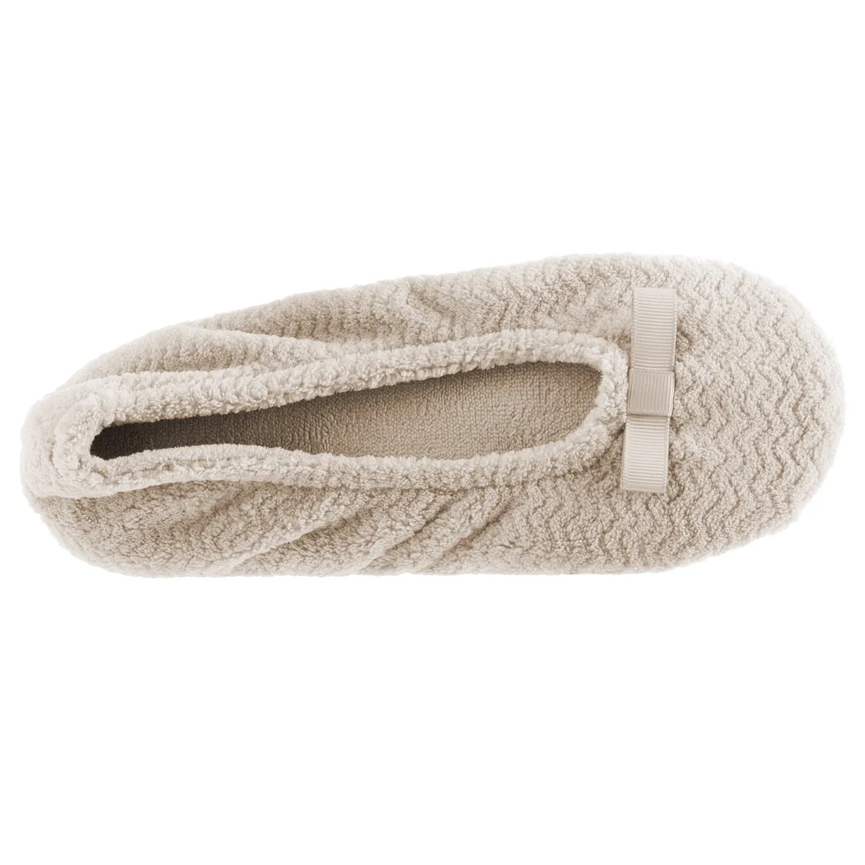 Womens Chevron Microterry Ballerina With Suede Sole
