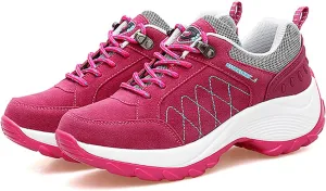 Women's Chunky Platform Orthopedic Walking Sneakers Lace Up Comfortable Slip-On Running Shoes Outdoor Non-Slip Hiking Sneakers
