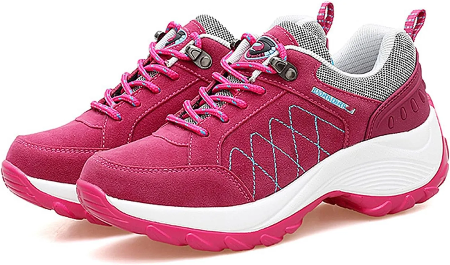 Women's Chunky Platform Orthopedic Walking Sneakers Lace Up Comfortable Slip-On Running Shoes Outdoor Non-Slip Hiking Sneakers