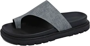 Women's Comfortable Thick Sole Flip Flops Summer Beach Sandals Casual Outdoor Slip On Slippers for Walking Travel