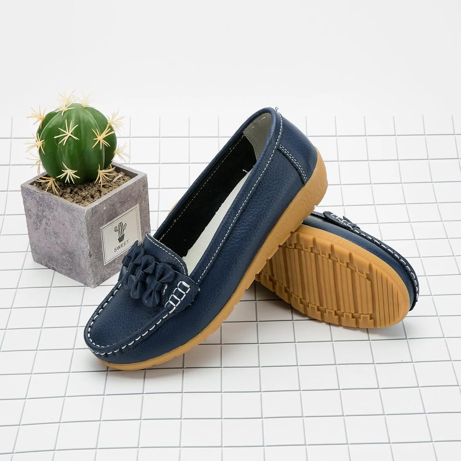 Womens Dressy Casual Walking Shoes Loafers Sneakers for Daily Walking Square Toe Comfortable Office Work Shoes