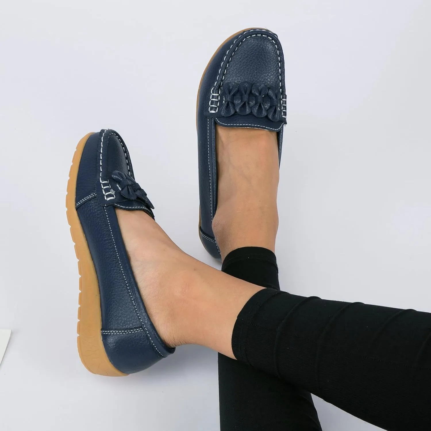 Womens Dressy Casual Walking Shoes Loafers Sneakers for Daily Walking Square Toe Comfortable Office Work Shoes