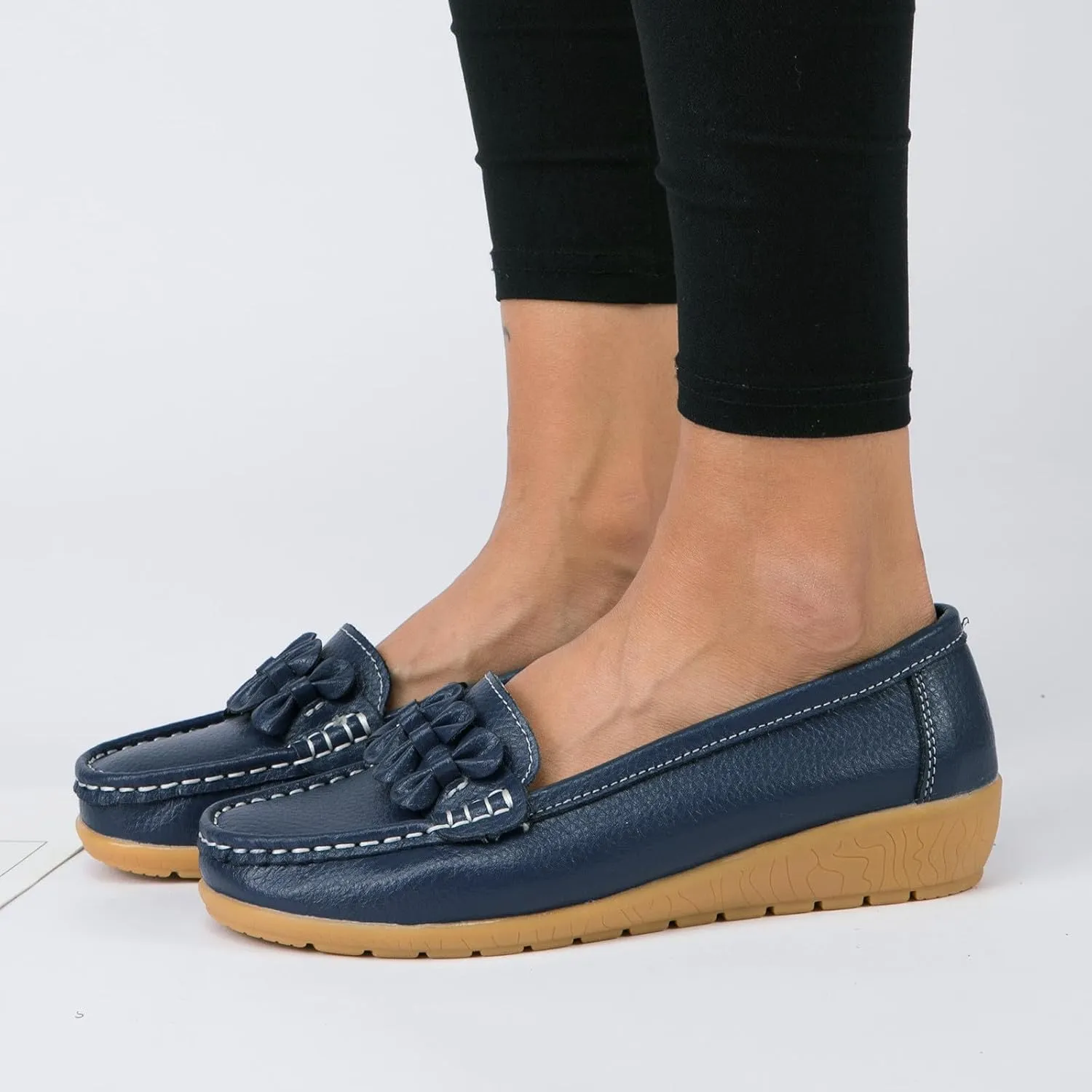 Womens Dressy Casual Walking Shoes Loafers Sneakers for Daily Walking Square Toe Comfortable Office Work Shoes