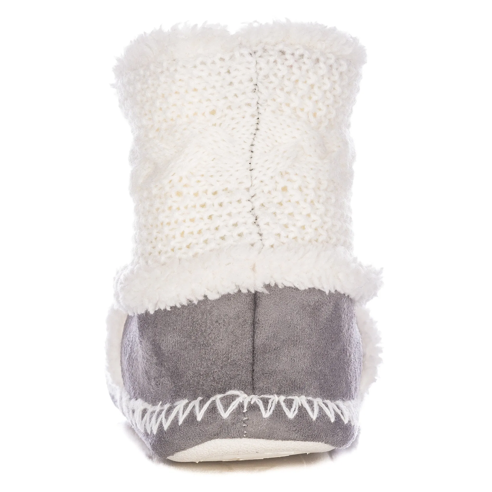 Women's Eskimo Indoor Short Boot Slippers - Ivory/Grey